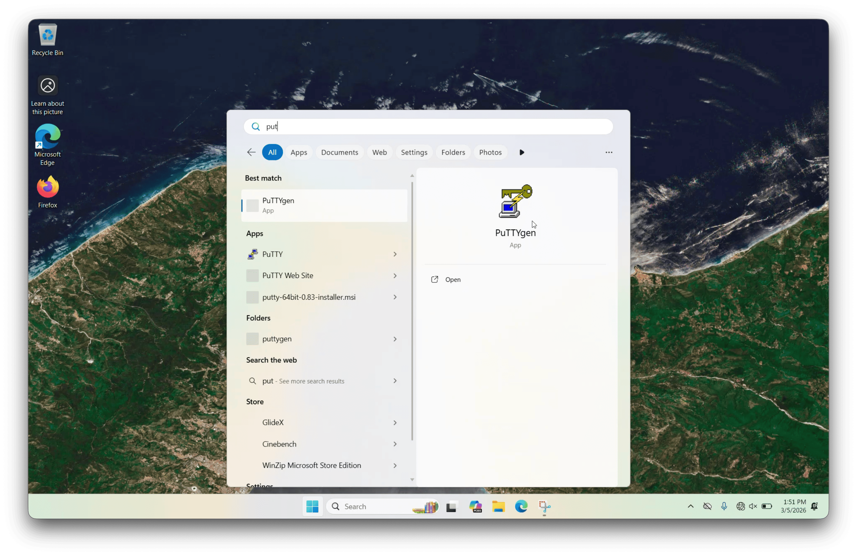Open PuTTYgen from the Start menu